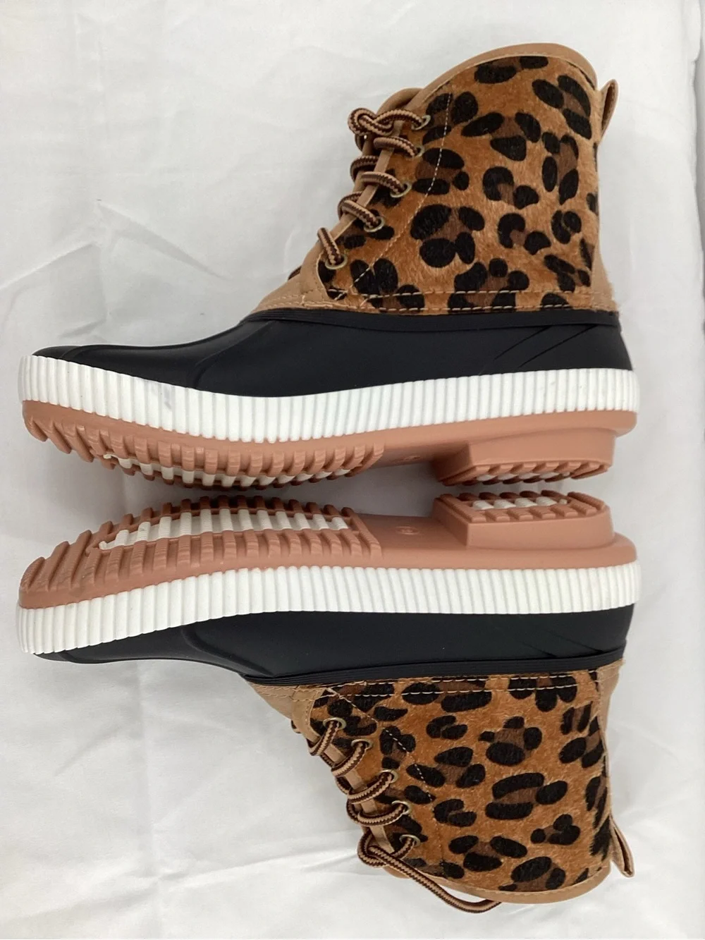 Women's Leopard-Print Winter Duck Boots - Brown/Black